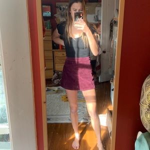 Maroon corduroy mini skirt